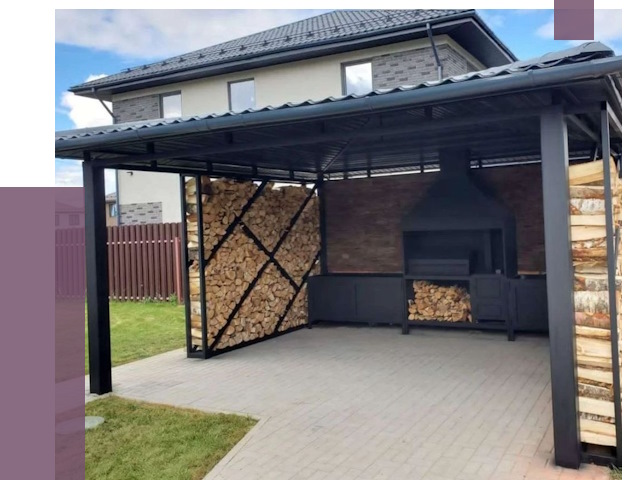 Навесы для барбекю в Малоярославце от 12876 руб. под ключ | ПРОЛЁТ-Млр