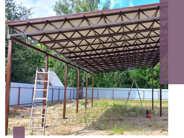 Односкатные навесы под ключ в Малоярославце — изготовление и монтаж