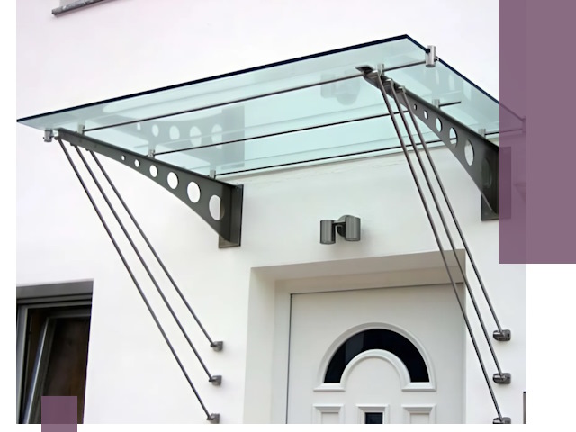 Козырьки над входом под ключ в Малоярославце — изготовление и монтаж