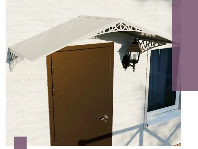 Металлические козырьки на входы и террасы в Малоярославце