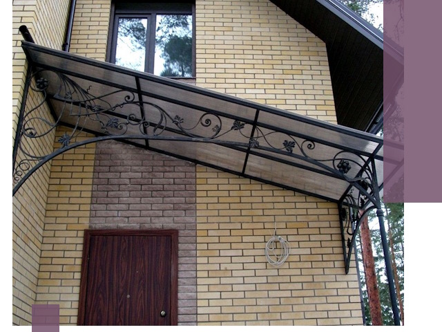 Односкатные козырьки из металла под ключ в Малоярославце