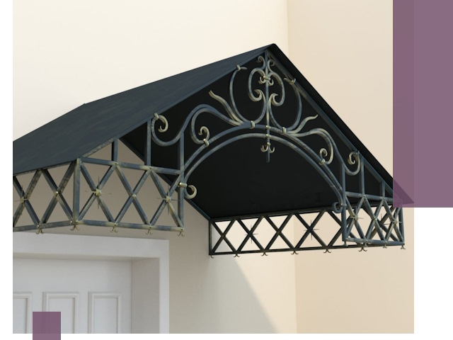 Двускатные металлические козырьки под ключ в Малоярославце