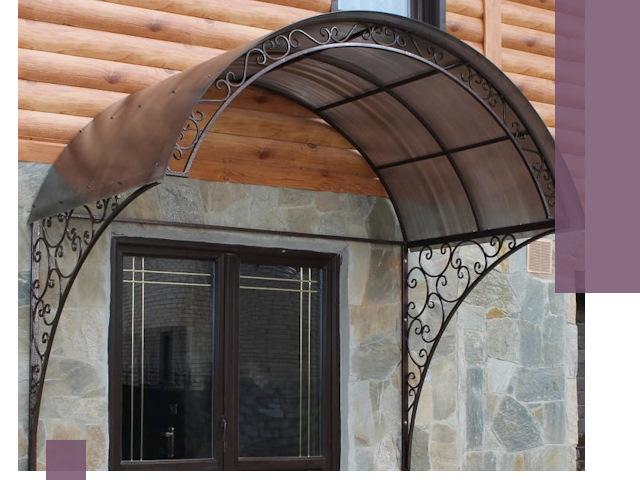 Арочные козырьки под ключ в Малоярославце: изготовление и монтаж
